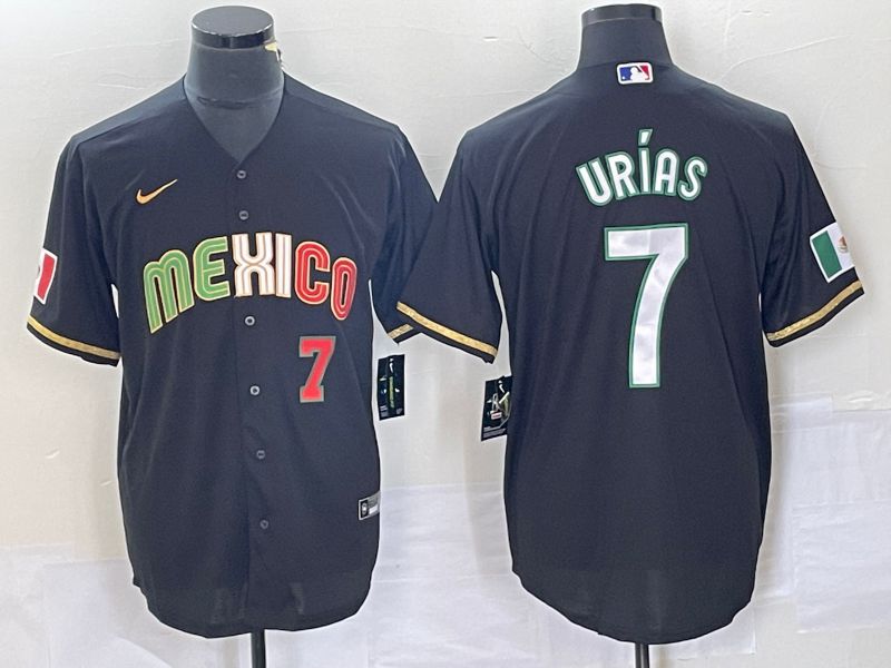 Men 2023 World Cub Mexico #7 Urias Black Nike MLB Jersey style 91822